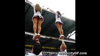 Young and sexy cheerleaders caught in the act!