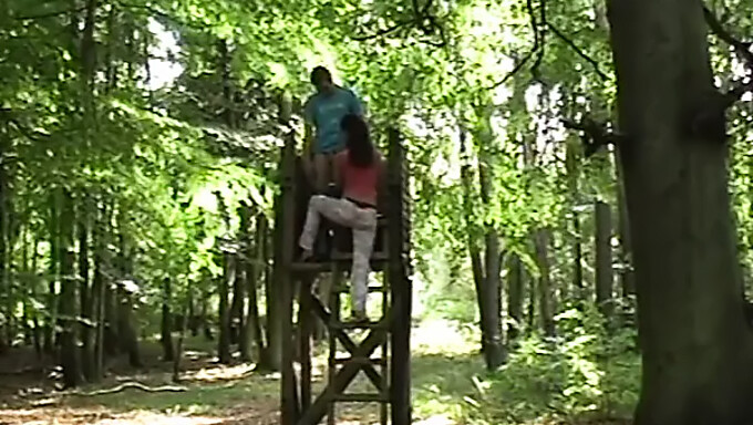 A European jogger girl gets rough doggy style sex in nature